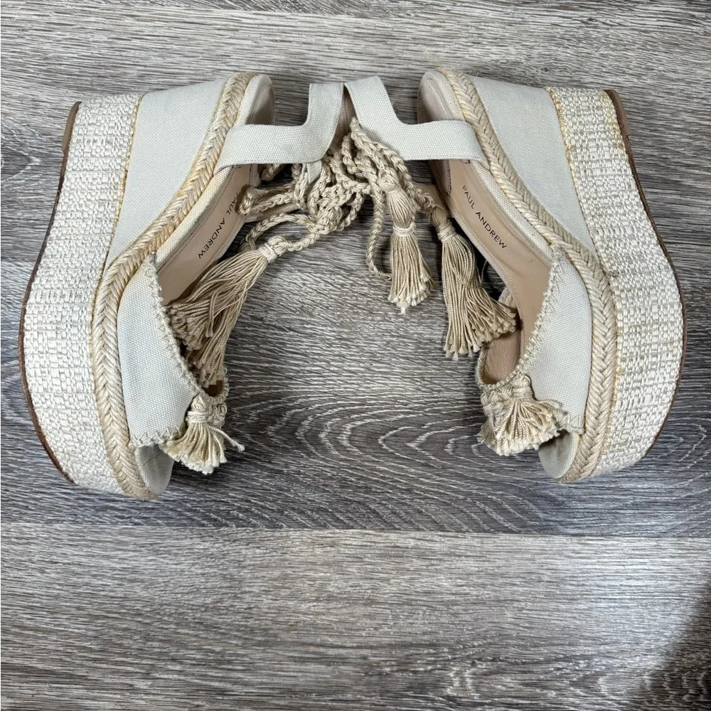 Paul Andrew Shoes Womens sz:5 Cream Wedge‎ 4